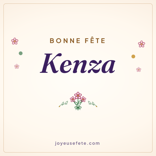 Image carrée « Bonne fête Kenza » pour WhatsApp