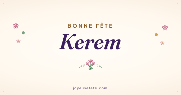 Image « Bonne fête Kerem » au format large