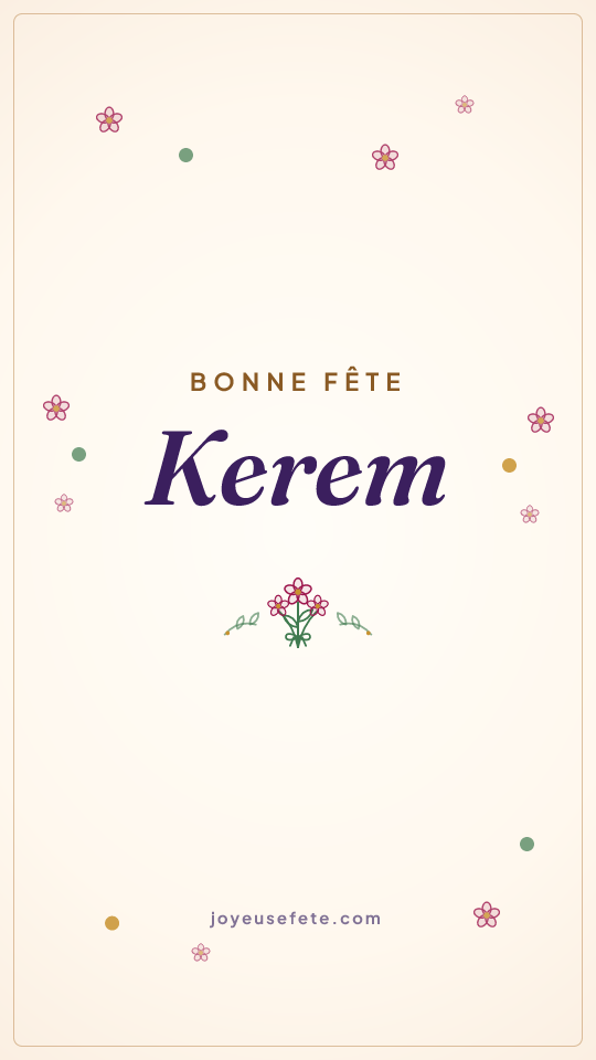 Image « Bonne fête Kerem » au format story