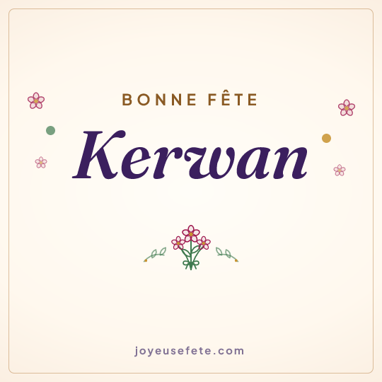 Image carrée « Bonne fête Kerwan » pour WhatsApp