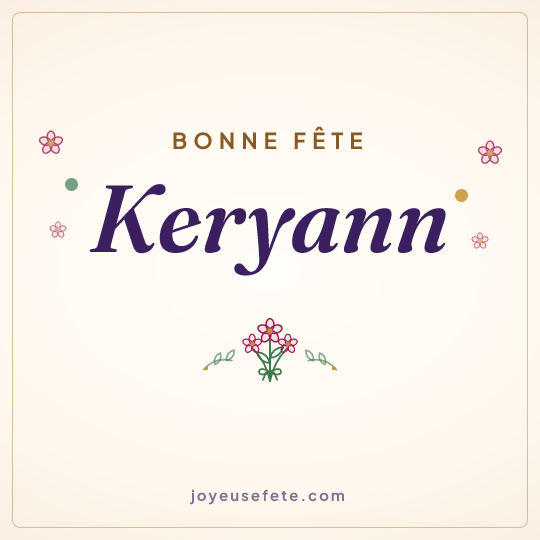 Image carrée « Bonne fête Keryann » pour WhatsApp