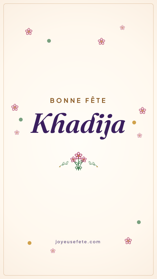 Image « Bonne fête Khadija » au format story
