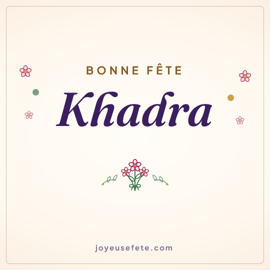 Image carrée « Bonne fête Khadra » pour WhatsApp
