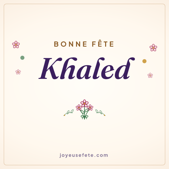 Image carrée « Bonne fête Khaled » pour WhatsApp