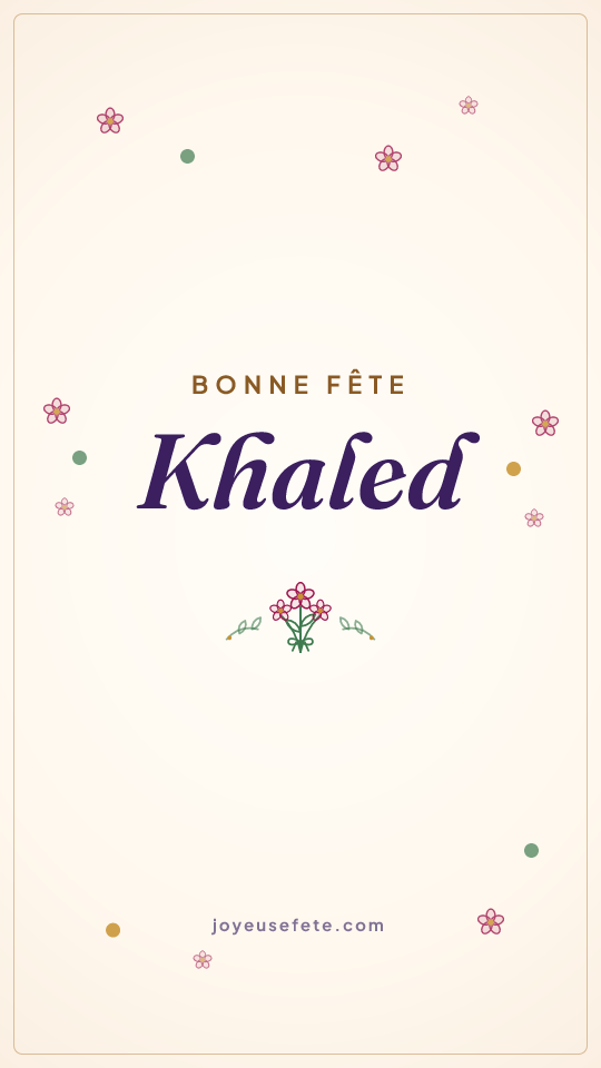Image « Bonne fête Khaled » au format story