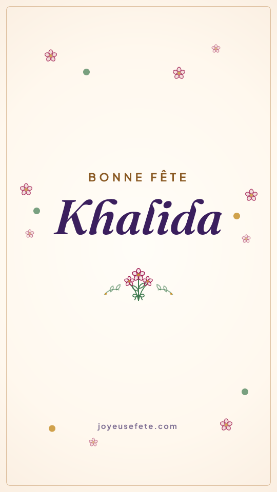Image « Bonne fête Khalida » au format story
