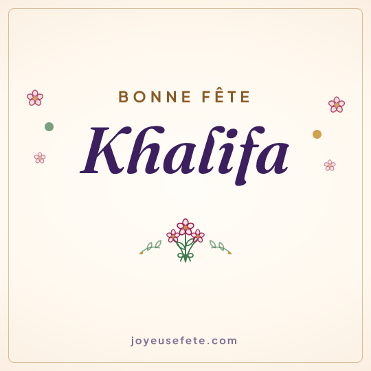 Image carrée « Bonne fête Khalifa » pour WhatsApp