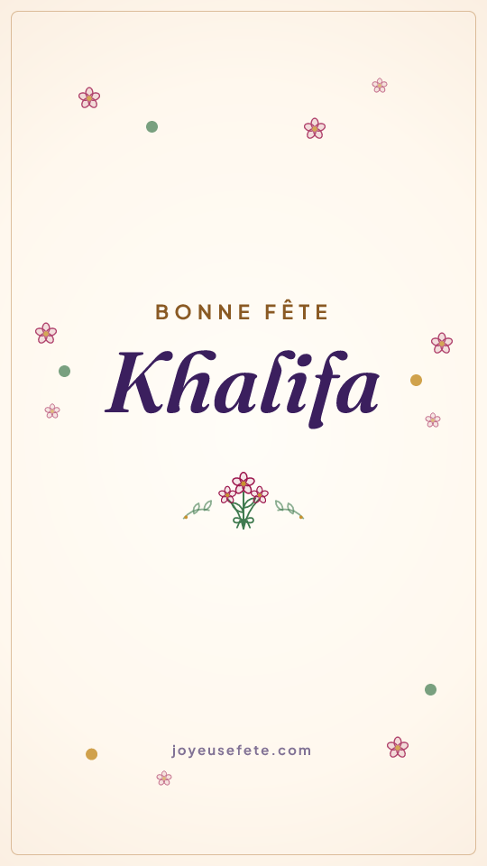 Image « Bonne fête Khalifa » au format story