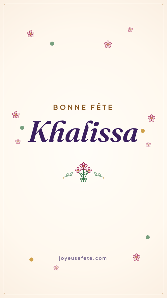Image « Bonne fête Khalissa » au format story