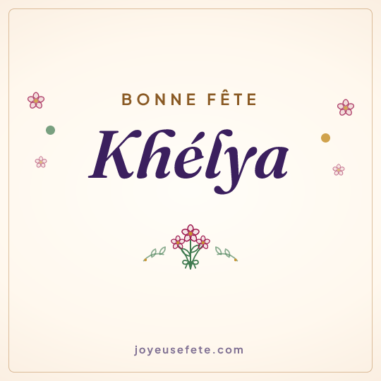 Image carrée « Bonne fête Khélya » pour WhatsApp
