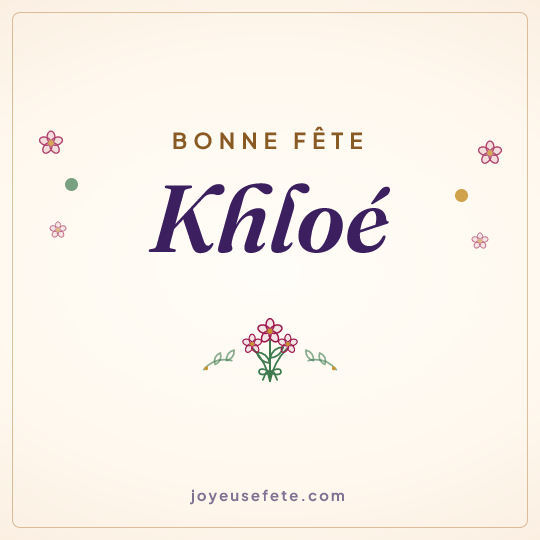 Image carrée « Bonne fête Khloé » pour WhatsApp