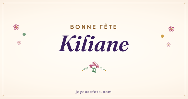 Image « Bonne fête Kiliane » au format large