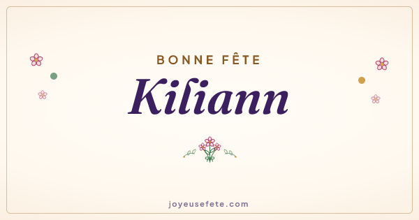 Image « Bonne fête Kiliann » au format large