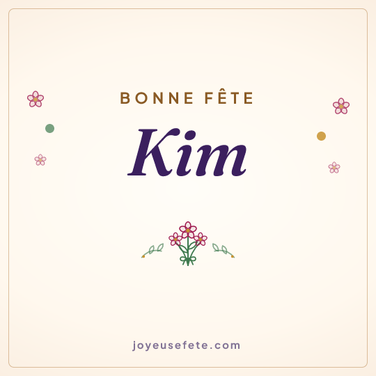 Image carrée « Bonne fête Kim » pour WhatsApp