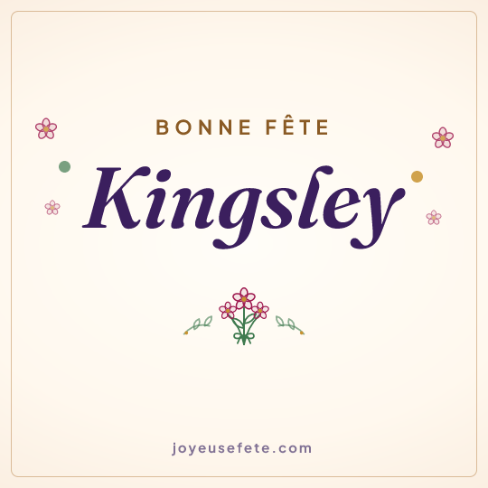 Image carrée « Bonne fête Kingsley » pour WhatsApp