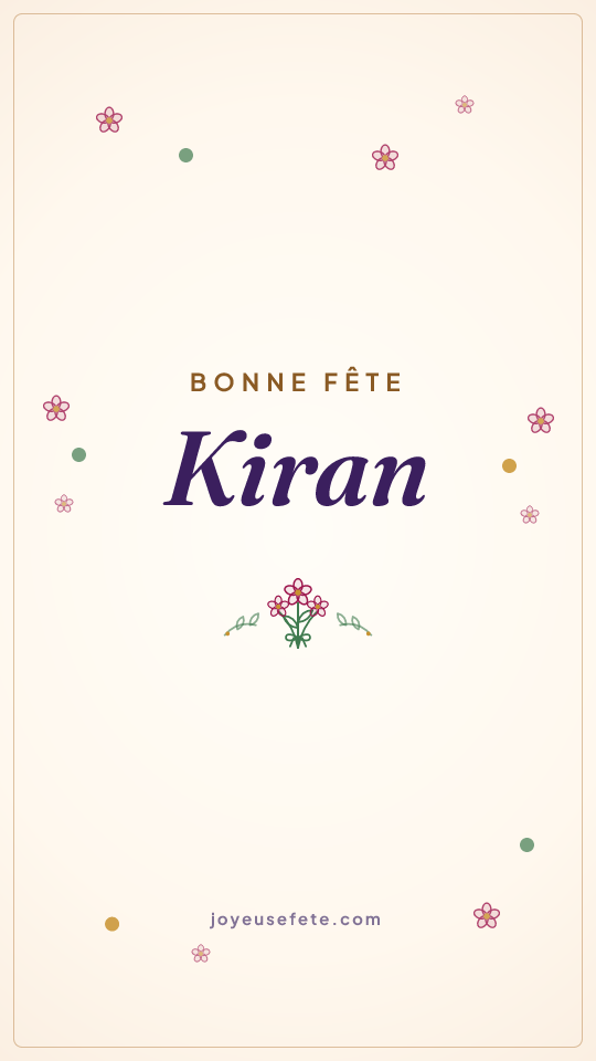 Image « Bonne fête Kiran » au format story