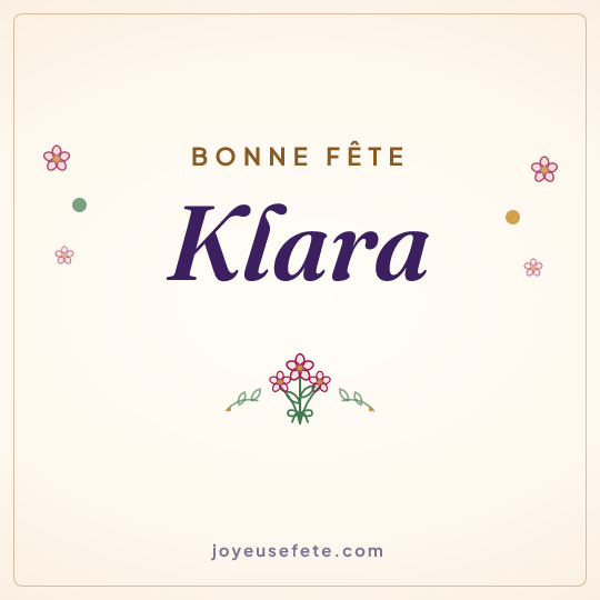 Image carrée « Bonne fête Klara » pour WhatsApp