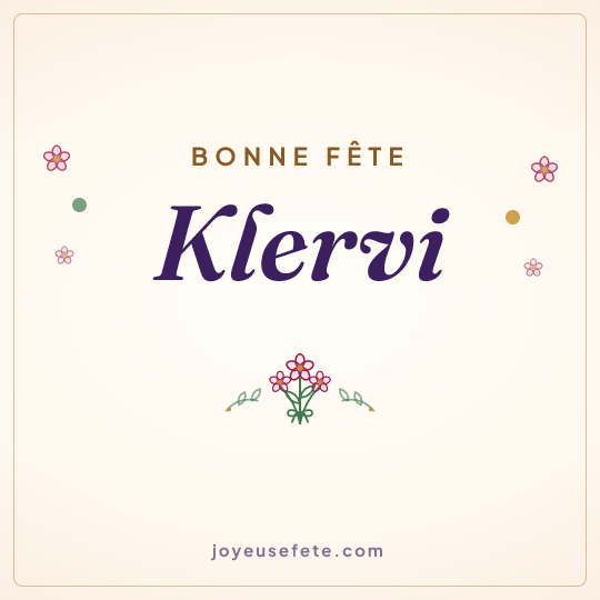 Image carrée « Bonne fête Klervi » pour WhatsApp