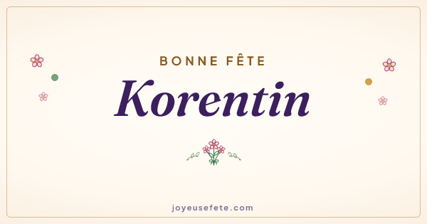 Image « Bonne fête Korentin » au format large