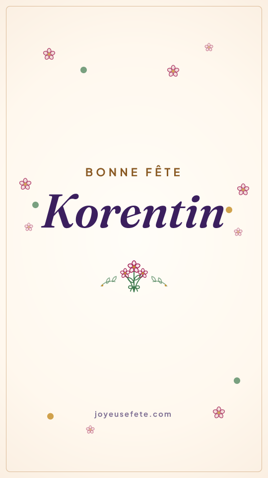 Image « Bonne fête Korentin » au format story