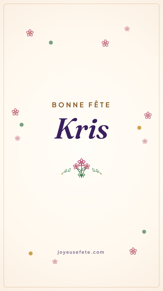 Image « Bonne fête Kris » au format story