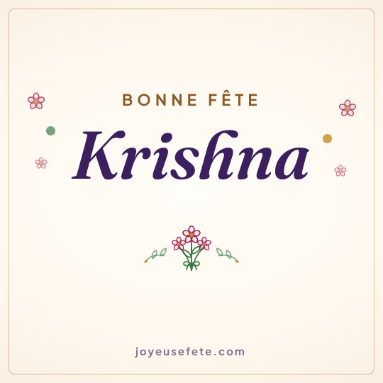 Image carrée « Bonne fête Krishna » pour WhatsApp