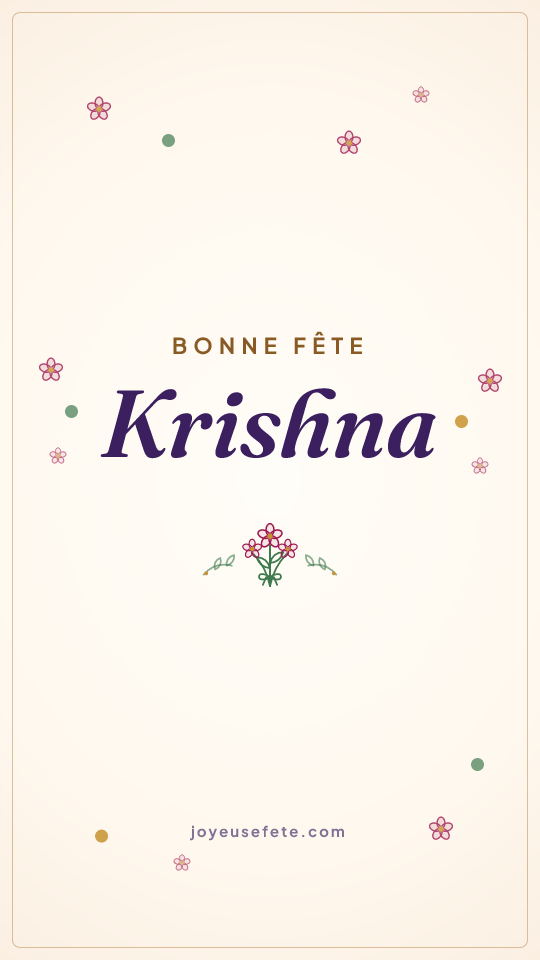 Image « Bonne fête Krishna » au format story