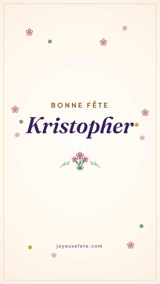 Image « Bonne fête Kristopher » au format story