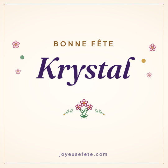 Image carrée « Bonne fête Krystal » pour WhatsApp