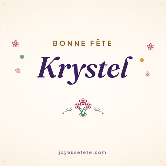 Image carrée « Bonne fête Krystel » pour WhatsApp