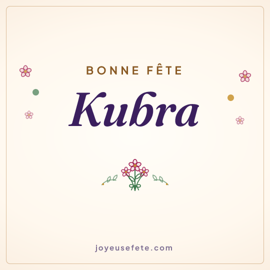 Image carrée « Bonne fête Kubra » pour WhatsApp