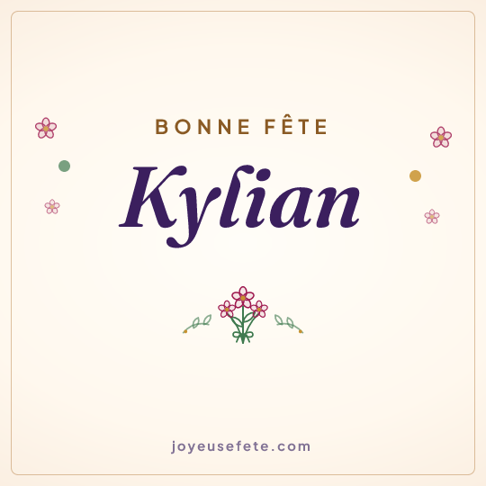 Image carrée « Bonne fête Kylian » pour WhatsApp