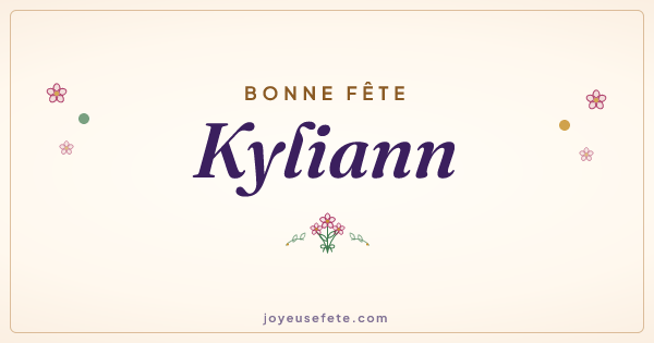 Image « Bonne fête Kyliann » au format large