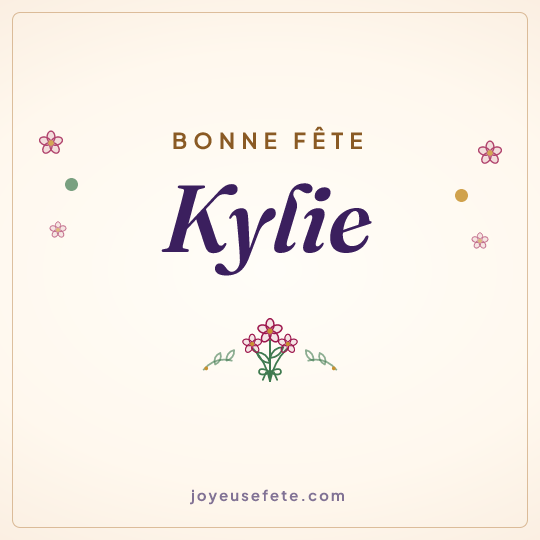 Image carrée « Bonne fête Kylie » pour WhatsApp