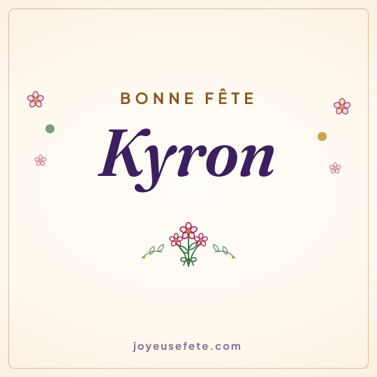 Image carrée « Bonne fête Kyron » pour WhatsApp