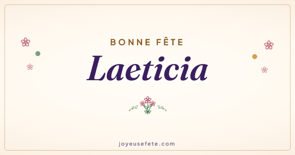 Image « Bonne fête Laeticia » au format large
