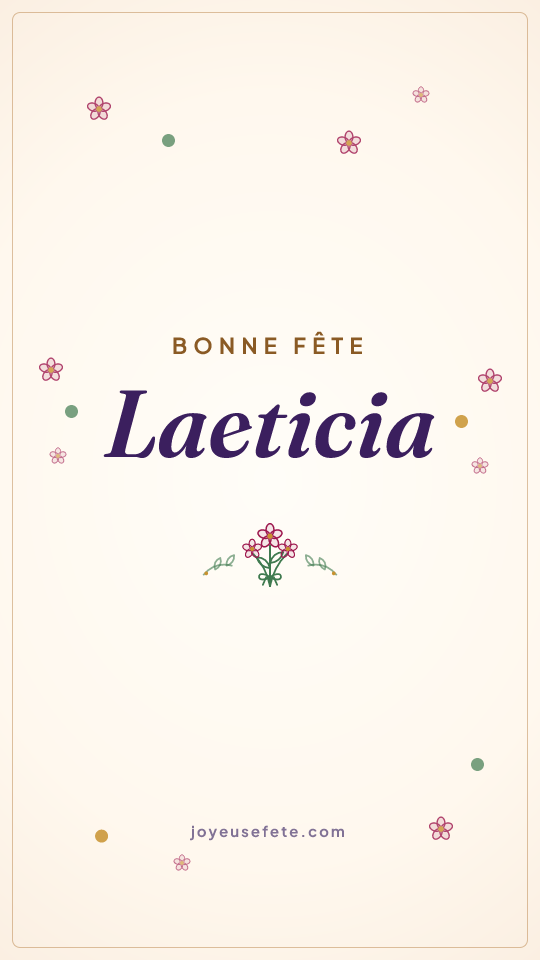 Image « Bonne fête Laeticia » au format story