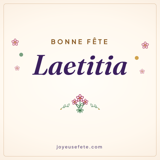 Image carrée « Bonne fête Laetitia » pour WhatsApp