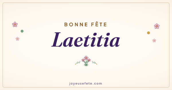 Image « Bonne fête Laetitia » au format large