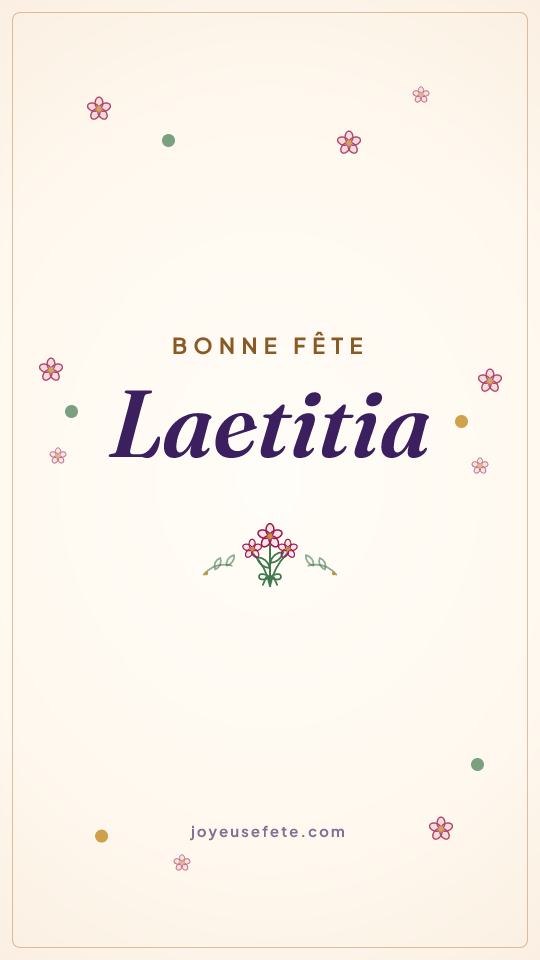 Image « Bonne fête Laetitia » au format story
