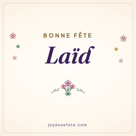 Image carrée « Bonne fête Laïd » pour WhatsApp