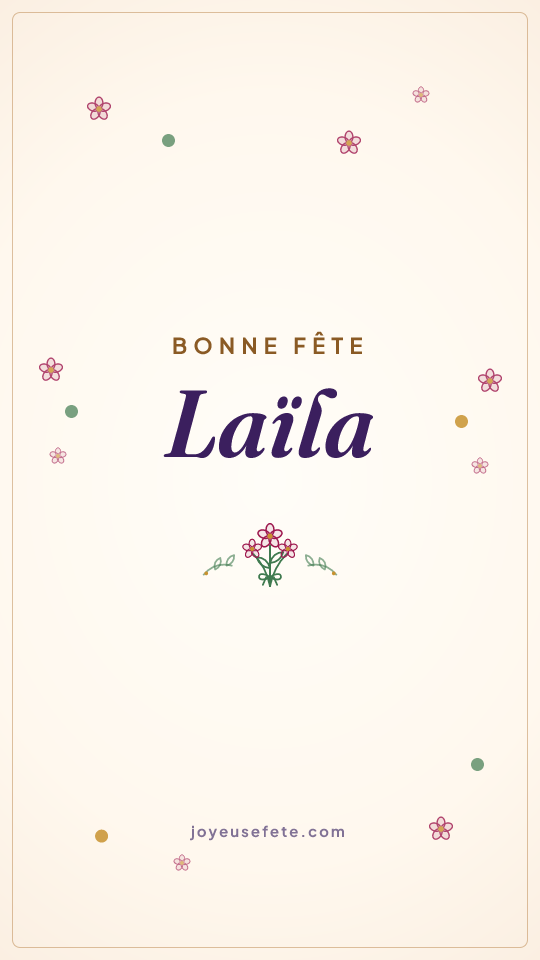 Image « Bonne fête Laïla » au format story