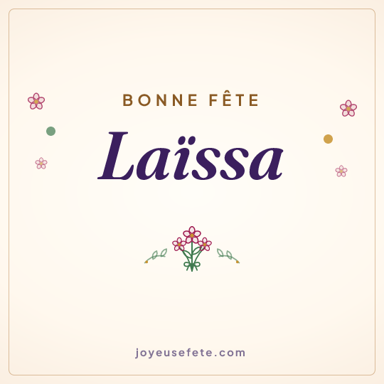 Image carrée « Bonne fête Laïssa » pour WhatsApp