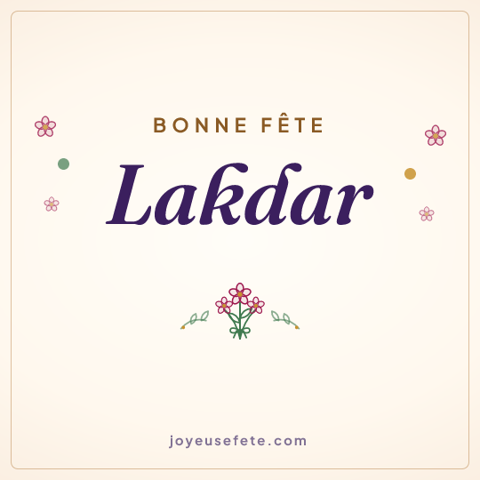 Image carrée « Bonne fête Lakdar » pour WhatsApp
