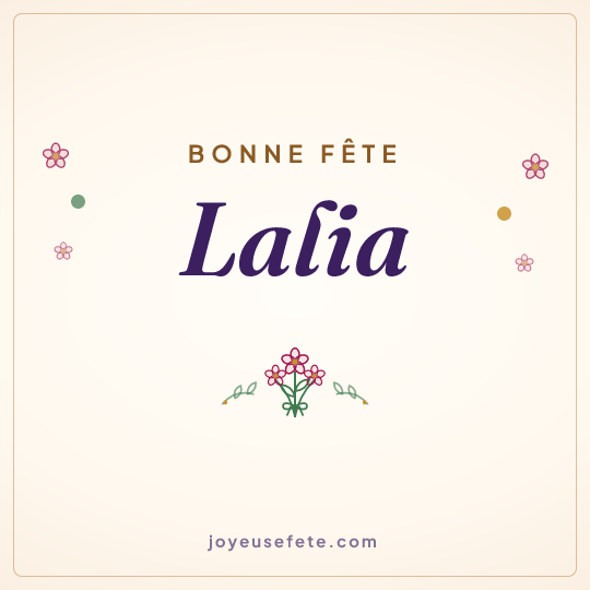 Image carrée « Bonne fête Lalia » pour WhatsApp