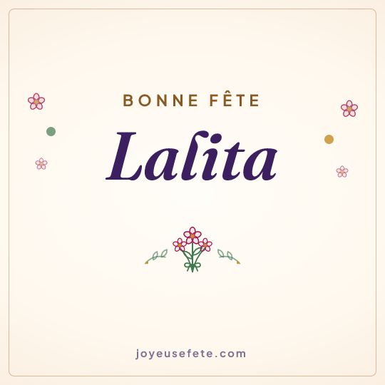 Image carrée « Bonne fête Lalita » pour WhatsApp