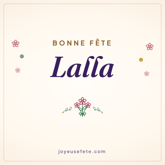 Image carrée « Bonne fête Lalla » pour WhatsApp