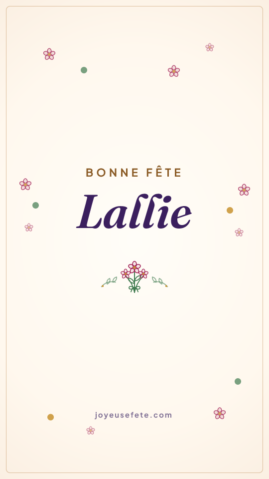 Image « Bonne fête Lallie » au format story
