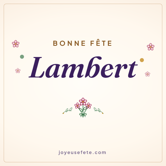 Image carrée « Bonne fête Lambert » pour WhatsApp