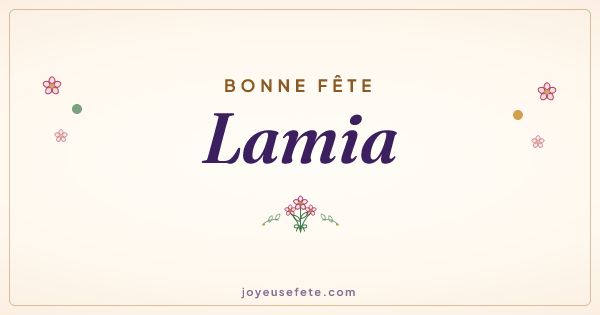 Image « Bonne fête Lamia » au format large